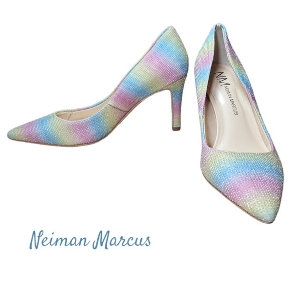 Neiman Marcus Multi-Color Rainbow Heels - Picture 2 of 9